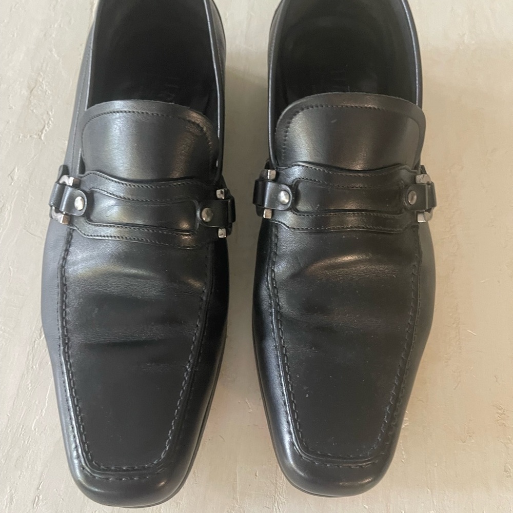 Ferragamo Men's Black Leather Loafers